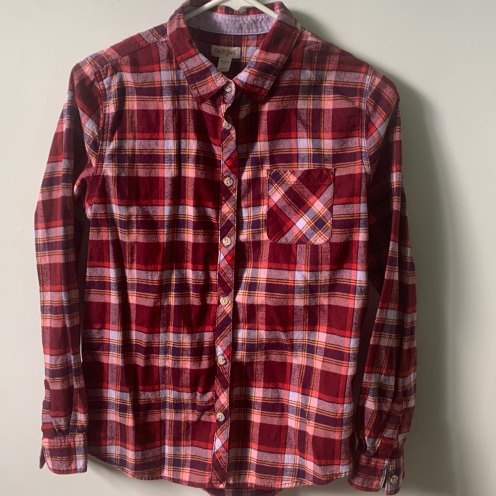 Girls XL Maroon Cat & Jack Flannel